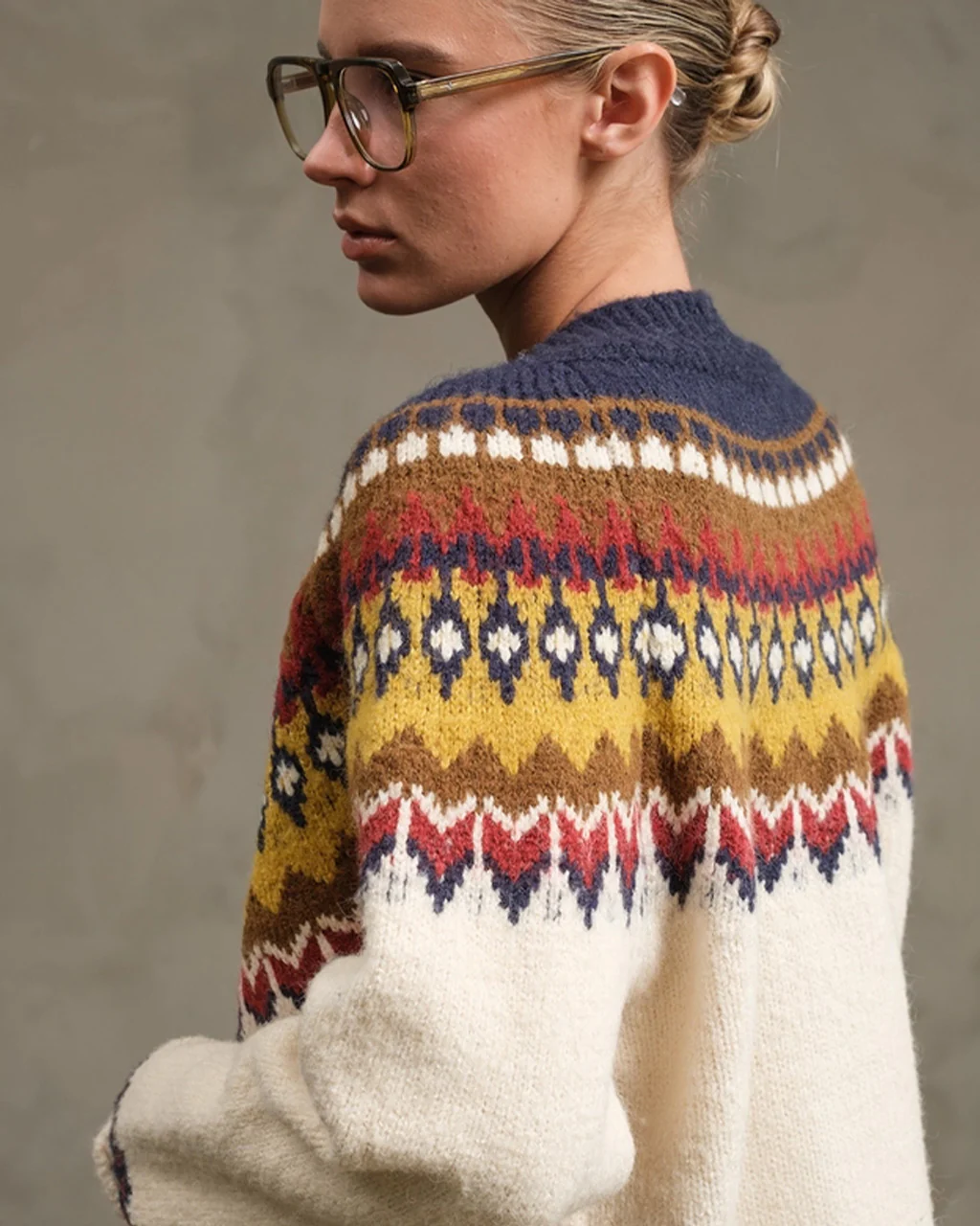 Nordic Pattern Toggle Knit Cardigan - Image 4